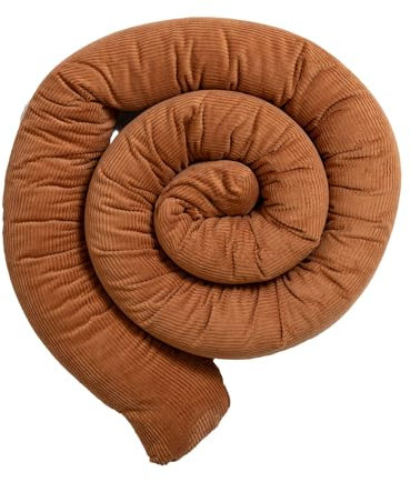 ULLENBOOM Baby Kuschelschlange 300x13 cm Cord Caramel (Made in EU) - Kuschelschnecke in vielen Farben und Größen, Bezug: 100% Oeko TEX Baumwolle, Ideal als Kuschelkissen