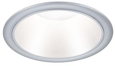 Paulmann 98202 LED Einbauleuchte Cole Coin 1er-Set IP44 rund 88mm Coin 6W 470lm 230V dimmbar 2700K Silber matt