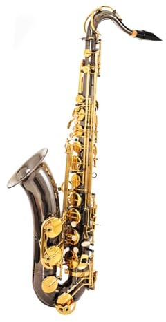 Saxophon B-Tenorsaxophon-Instrument Mit Doppelter Verstärkung Schwarz-Nickel-Gold Anfänger- Und Erwachsenen-Profiinstrument