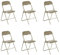 DUPI Silla Plegable de Metal | Acolchada y Cómoda | Uso en Cocina, Oficina, Camping | No Requiere Montaje | para Espacios Pequeños | Sintético | Pack de 6 Unidades | Taupe