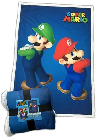Coperta Sherpa - MARIO BROS - Mario & Luigi - 100 x 150 cm