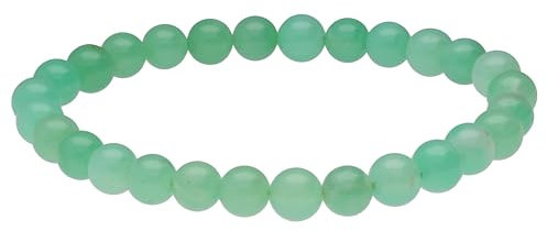 Lebensquelle Plus Kugelarmband | Perlen Armband 6 mm | Hochwertiges Edelsteinarmband | Natur Stein Edelsteinarmband dehnbar (Chrysopras)