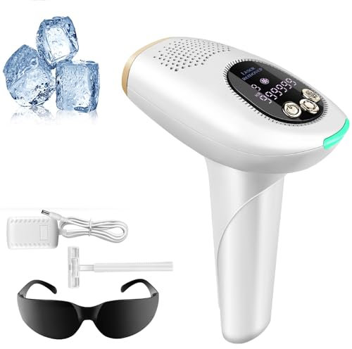 IPL Geräte Haarentfernung Laser für Männer/Frauen, 3 in 1 Haarentfernungsgerät 9 Energiestufen, 999.999 Lichtimpulse 600-1200NM IPL Laser Haarentfernung für Körper, Bikinizone und empfindliche Haut
