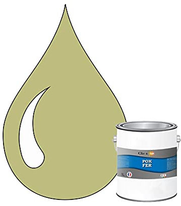 POK Peinture fer antirouille - Laque extérieure Semi-Brillante FER - 1L - RAL 1000 Beige vert