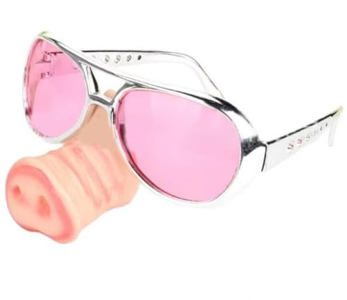Vobumix Lustige Schwein Nase Brille Cosplay Party Brillen Karneval Cosplay Kostüm Halloween Streich Brillen Geburtstag Party Brille Streich Requisiten