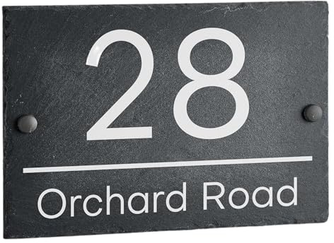 House Signs Direct Bespoke Slate House Sign, Rustic Grey, Weatherproof