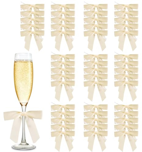 JiaHeHe 50 Stück Geschenkschleifen aus Satinband, 7 x 7 cm, mit transparenten Drehverschlüssen, ideal für Weihnachtsbaum Deko, Partygeschenke, DIY-Projekte, Weihnachten, Schleifen Weihnachtsbaum