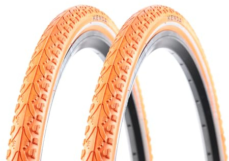 2 Stück 28 Zoll Fahrrad Reifen 28x1 5/8x1 1/2 Orange 40-622 Reflex