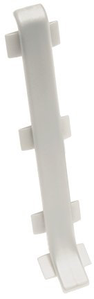 DQ-PP Verbinder – 80mm – Farbe: Silber – PVC – Fussleisten – Bodenleiste – Profil – Abschlussleiste – Fussbodenleiste