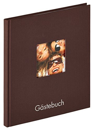 walther design Gästebuch dunkelbraun 23 x 25 cm mit Cover-Ausstanzung und Prägung, Fun GB-205-P