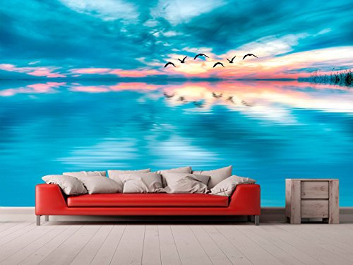 Fotomural Vinilo para Pared Paisaje Atardecer | Fotomural para Paredes | Mural | Vinilo Decorativo | Varias Medidas 200 x 150 cm | Decoración comedores, Salones, Habitaciones...