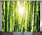 ABAKUHAUS Bambus Rustikaler Gardine, Sun-Strahlen in Wild Jungle, Schlafzimmer Kräuselband Vorhang mit Schlaufen und Haken, 280 x 175 cm, Lindgrün Gelb