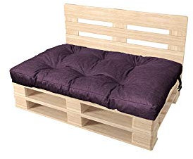 Pillows24 – Palettenkissen – Sitzfläche 120x80 | Palettenauflage für Palettensofa | Sitz- und Rückenkissen für Europaletten | Palettenmöbel Indoor & Outdoor, UV-beständig | Made in EU | Pflaume