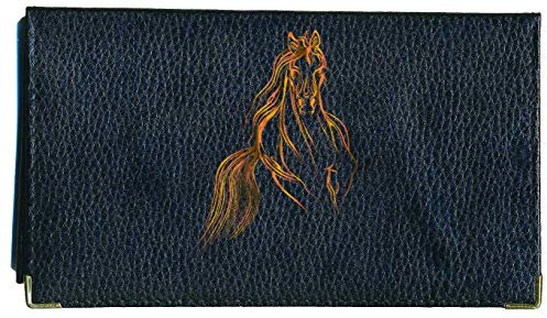 Syl'la Cheval Marron Porte chéquier Porte Carte en Cuir Noir pour Femme