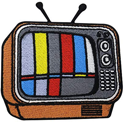 Finally Home Parche termoadhesivo – Televisor retro naranja | Vintage Parches Colorido, Old School Parche para planchar, Aplique, Remiendo Para Chaquetas