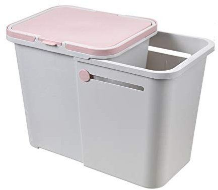 jbshop Conteneur à déchets Scalable Poubelle de tri des ménages Grand Poubelle avec Couvercle Push-Pull Couvert Corbeille en Plastique refermable Bin Poubelle de tri Poubelles (Color : Gray)