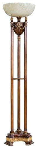 Casa Padrino Luxus Barock Stehleuchte Braun/Gold/Creme Ø 45 x H. 191 cm - Prunkvolle Mahagoni Stehlampe - Barock Wohnzimmer Möbel