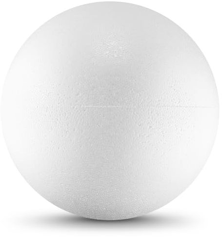 Netuno 1 x Pallina polistirolo grande diametro 30 cm pallina bianca palla da decorare palla di Natale biance grande sfera polistirolo pallina da decorazione con paillettes