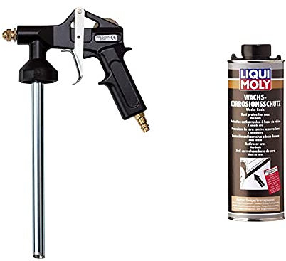 Liqui Moly 6219 Spritzpistole, schwarz, 1 Stück & 6104 Wachs-Korrosions-Schutz braun/transparent 1 l