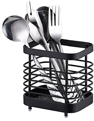 Kitchen Utensil Holder, Sink Utensils Drainer, Stainless Steel Cutlery Holder Drainer for Sink, Anti-Rust Cutlery Drainer Stainless Steel for Knives, Forks and Spoons, Space saving Utensil Drainer