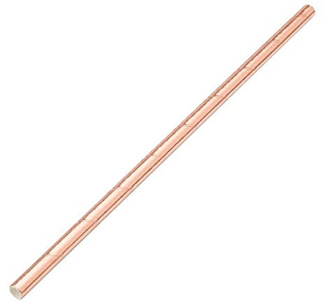 Utopia Biodegradable Paper Straws Metallic Copper - Pack of 250 - Eco Friendly Straws, Drinking Straws
