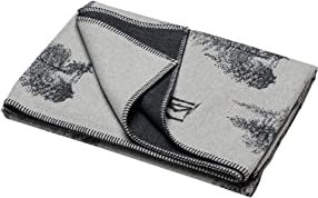 David Fussenegger [W0724] [W2404] Sylt Flanelldecke Hirsche/Tannen Allover Filz/Anthra, 200x140 cm