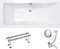 VBChome Acryl Badewanne 165x75 cm Weiß Rechteck Wanne Siphon Wannenfüße Design Modern Ablaufgarnitur in Chrom (165x75 cm)