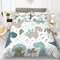 XPINGO Kinder Bettwäsche Dinosaurier 135x200 cm 4teilig Jungen und Mädchen Mikrofaser Weiche Winter Warm Bettbezüge mit Reißverschluss 3D Kawaii Dino Bettbezug mit 2 Kissenbezüge 80x80 cm
