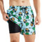 SURFEASY Badehose Herren 2 in 1 Badeshorts Schnelltrocknend Schwimmhose Strandhose(Ananas,XL)