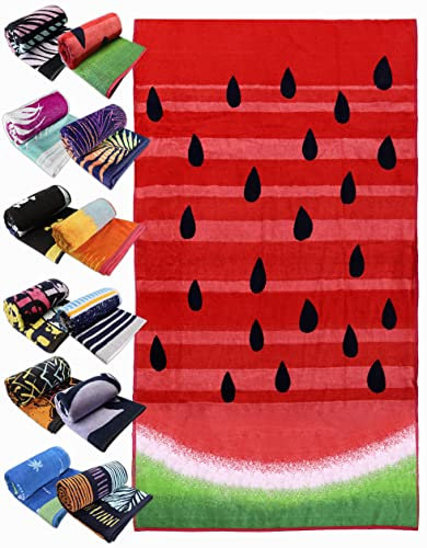 LEBENGOOD, Toalla de Playa, Grande, Piscina, Baño, Ducha, 100% Algodón Egipcio, Terciopelo, Rizo, Absorbente, Suave, Secado, Hombre, Mujer, Niños y Niñas (Pepo, 90x165)