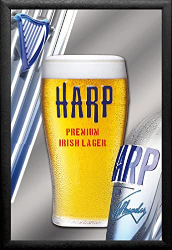 Harp Lager Bier Irland Dublin Spiegel Wandspiegel 30 cm Bar Kneipe Premium