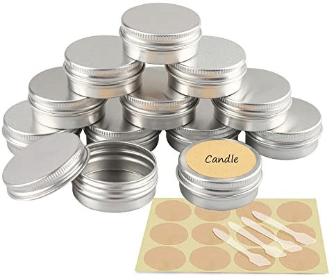 YANCAER 24 Stück 15ml - D41mm x H17mm Silber Aluminium Leer Döschen, Rund Leere Dosen mit Schraubdeckel, Aluminium Blechdosen Klein Reise Tiegel, für lippenbalsam, Creme, Kerzen, Kosmetik