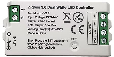 Vrabocry C02Z CCT 2.4GHz WiFi Zigbee3.0 LED Controller für CCT LED Strips Kompatibel mit Bridge Tuya Dual-Mode Gateway Andriod iOS APP Steuerung Dimmen