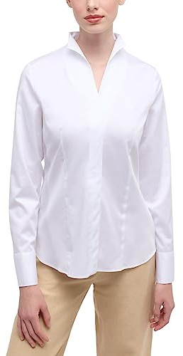 ETERNA Regular Bluse Langarm Kelchkragen bügelleicht weiß