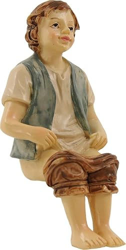 FADEDA Klo-Sitzer klein/Höhe:7 cm/handbemalt/detailgetreue Krippen Figuren - Weihnachten Tisch Dekoration Krippe Zubehör