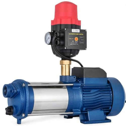 XLTEAM Pompe À Eau Centrifuge, Pompe De Surpression De Jardin Portable 2200 W, avec Pressostat, Pompe À Jet D'arrosage pour L'irrigation De La Pelouse Et Surpresseur