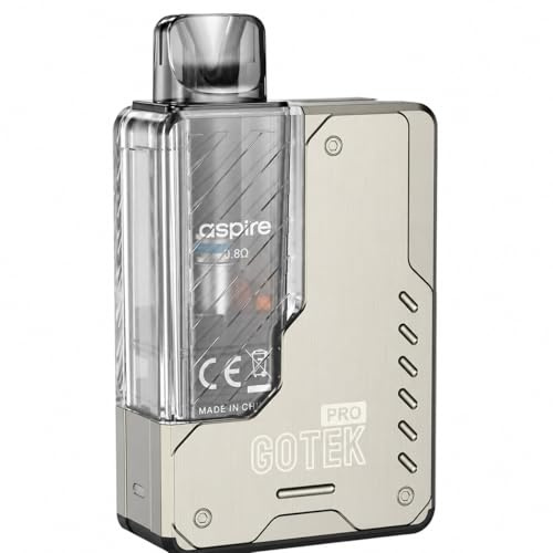 Aspire GOTEK PRO Pod Vape Kit [Titanium] Refillable Rechargeable | Authentic 1500mAh Metal Vape Device with Smart Draw Activation and Adjustable Airflow, Type-C Charging, No Nicotine