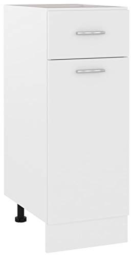 Vopese Schubunterschrank Küchenunterschrank Schrank Küchenzeile Küchenmöbel Unterschrank Küchenschrank Küchenmöbel Weiß 30x46x81,5 cm Holzwerkstoff