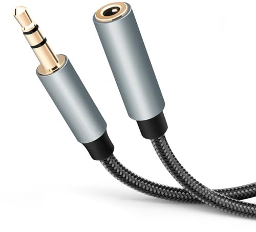 BORLTER CLAMP Cavo audio da 3,5 mm maschio a femmina, adattatore audio per auto AUX Extension Cable, per cuffie, altoparlanti per auto, ecc.