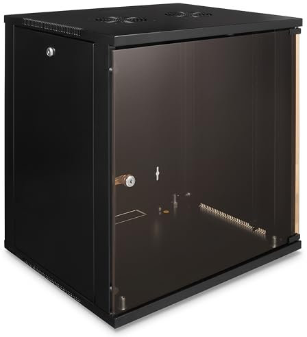 Platinum Enclosures 12u 600mm Wall mounted or Floor Standing Data Cabinet, 19 Inch Storage Rack for Home Office, Removeable Side, Lockable Door and Sides