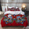 CLZZC Bettwäsche-Sets,Rotes rundes Muster im ukrainisch-orientalischen ethnischen Stil,Bettbezug 240 x 260 cm3tlg mit 50x80 Kissenbezug,Bettwäsche Set Mikrofaser mit Reißverschluss,weich
