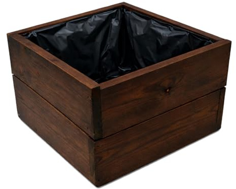 Pflanzkübel Holz (Palisander, 40 x 40 x 28 cm) – Blumenkasten Balkon & Terrasse, Pflanzkasten Wetterfest, Hochbeet Kräuterbeet Quadratisch D26