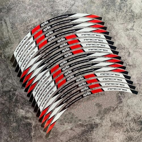 Felgenrandaufkleber Motorrad 17 Rad Aufkleber Nabe Aufkleber Felgen Reflektierende Streifen Band Für Aprilia Dorsoduro 750 900 1200 AF1 125 RSV4 RS 125 250 660 Radaufkleber(Größe:2)