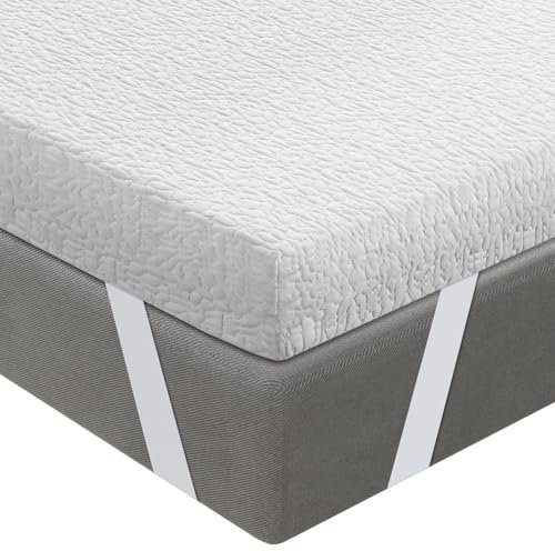 BedStory 10CM Topper 150x190, Topper Viscoelastico con Memoria, Cubrecolchón de Espuma con Memoria, Sobrecolchón Extraíble y Lavable