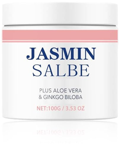 Jasminsalbe Plus, Jasminsalbe Augenringe Schlupflider, Aktiv-Jasminsalbe, Jasmin Salbe Mit Collagen Und Aloe Vera, Augencreme Bei Augenringen, Müden Und Geschwollenen Augen, Schlupflidern (1x)