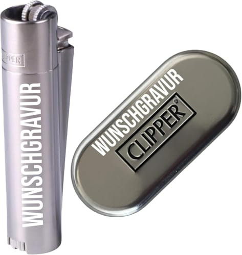 Clipper Feuerzeug mit Gravur, Personalisierte Geschenke Geburtstagsgeschenk für Männer Frauen Partner Freund Jahrestag Geschenk für Ihn Sie Männergeschenke Gadgets Geburtstagsgeschenke (Silber)