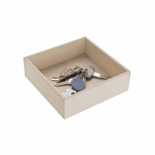 Bandeja Organizador para Accesorios, Vaciabolsillos para Llaves, Almacenamiento Aparador Organizador, Teléfono, Moneda, Joyería y Mesa de Noche (Beige)