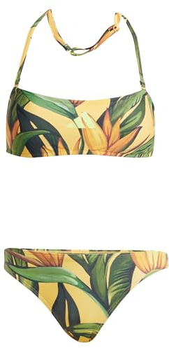 adidas Women's x FARM Neckholder Bikini-Set Semi Spark/Pulse Lime S
