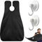 DWFEYOI Bart Lätzchen Schürze für Männer, Geschenk Bart Trimmen Catcher Lätzchen für Rasur Haarschnitte, Wasserdichte Non-Stick Haarfänger Grooming Tuch,schürze herren(Schwarz)