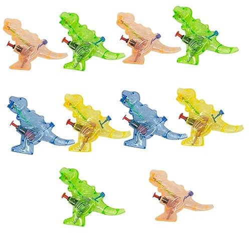 Supvox 10Stücke Wassersprühspielzeug Dinosaurier Wasserpistolen Für Transparentes Spritzspielzeug Für Garten Pool Und Sommerpartys Zufällige Farben